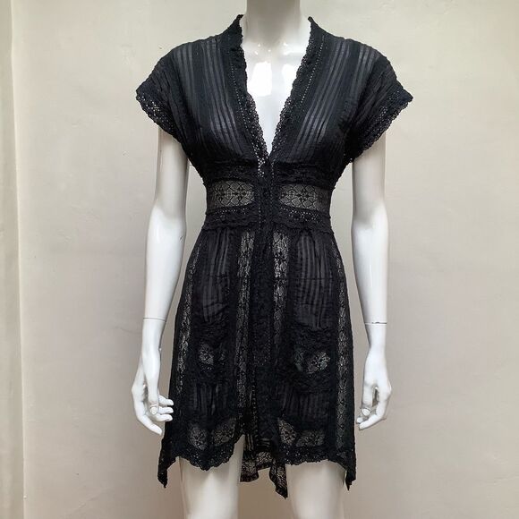 BIYA LACE DRESS BLACK SMALL BIYA DESIGNER OF JOHNNY WAS - Picture 1 of 16